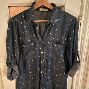 Chambray Button-Down Shirt with Arrows